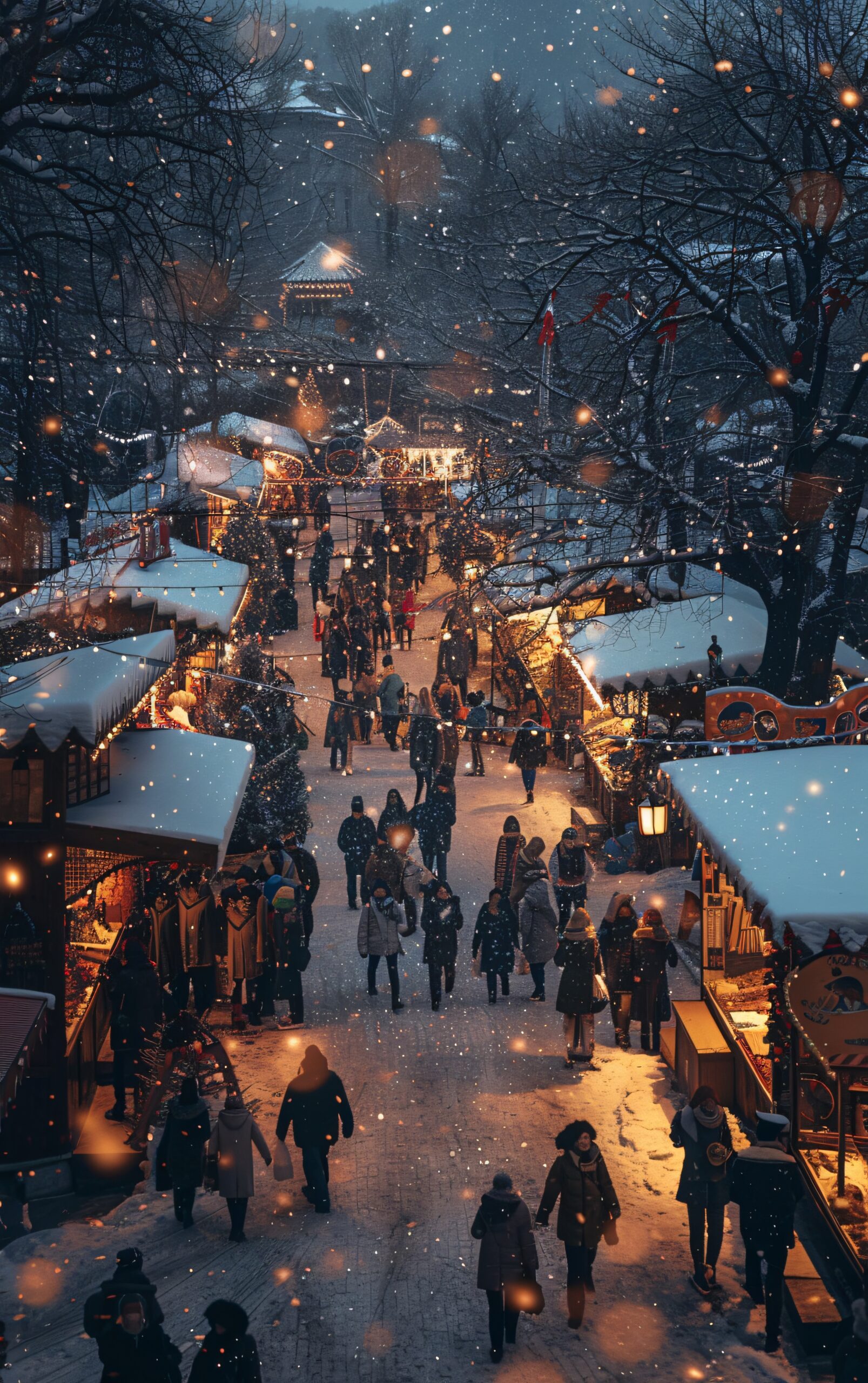 Street market sunset